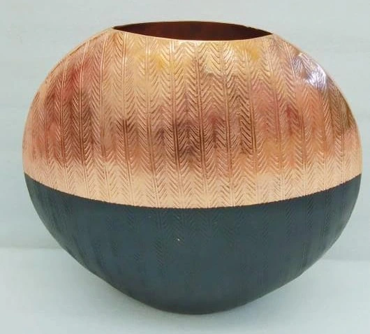 ALU Vase Flat Round Slim L36W6H30cm
